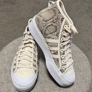 Adidas Snakeskin Platform High-Top Sneakers